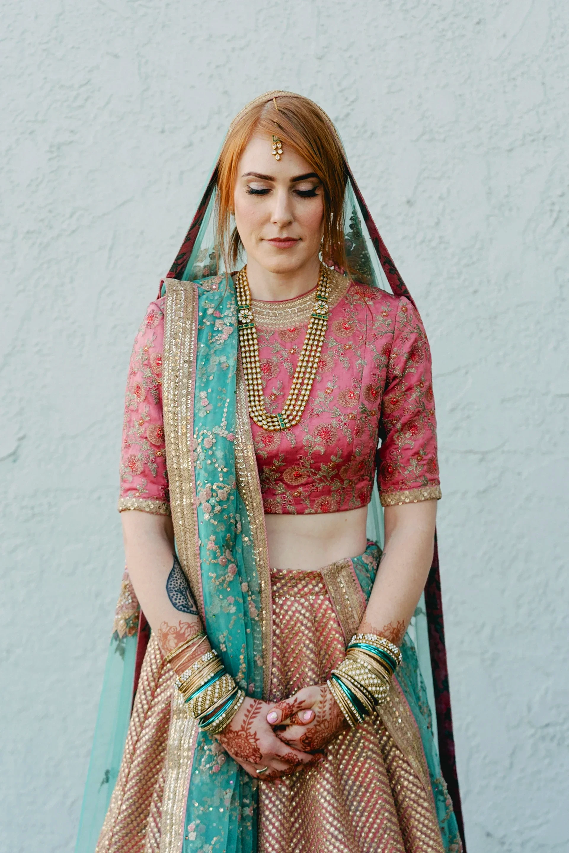 Bride in traditional Indian wedding attire